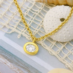 Statement Gold Diamond Necklace - Thalassa - Dainty London statement gold diamond necklace, ethically sourced lab-grown diamond, chunky gold chain, modern heirloom jewellery, luxury gift for her, sustainable diamond jewellry, black tie statement necklace, gold belcher chain, gift for special occasions, contemporary luxury necklace, ethical fine jewelry, designer statement necklace, celebration gift for her