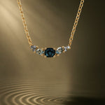 Elegant Topaz Cluster Gold Necklace - Zaria - Dainty London