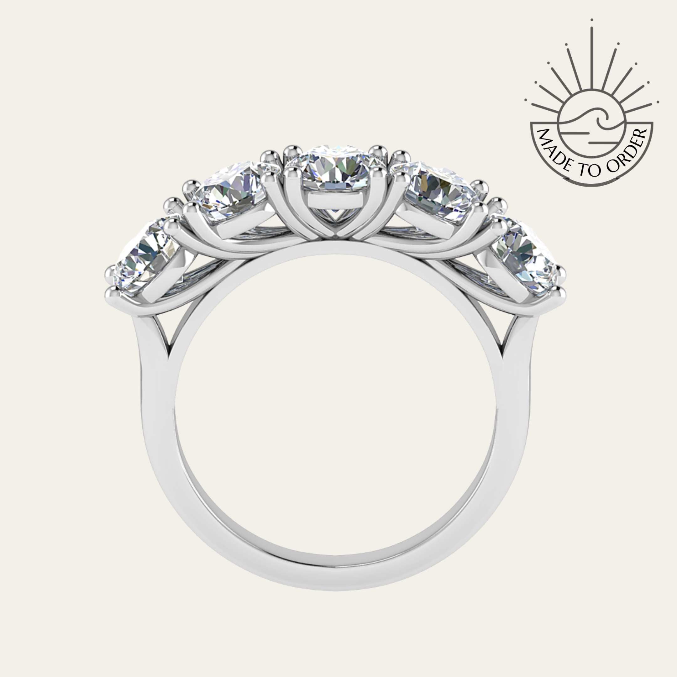 five stone diamond ring, Welsh love ring, engagement ring women, anniversary gift, handmade diamond ring, sustainable jewelry, ethical engagement, versaile wedding band, elegant diamond ring, lab-grown diamonds, handcrafted ring UK, vintage modern ring, meaningful gift for her