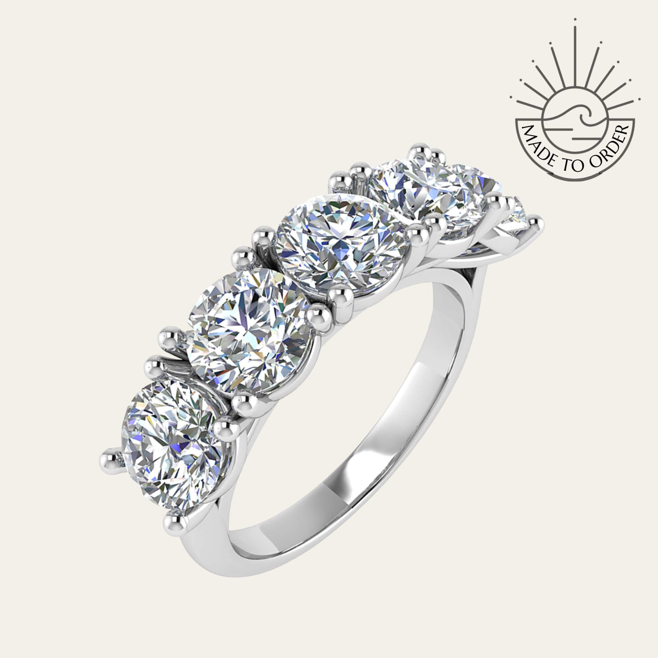 five stone diamond ring, Welsh love ring, engagement ring women, anniversary gift, handmade diamond ring, sustainable jewelry, ethical engagement, versaile wedding band, elegant diamond ring, lab-grown diamonds, handcrafted ring UK, vintage modern ring, meaningful gift for her