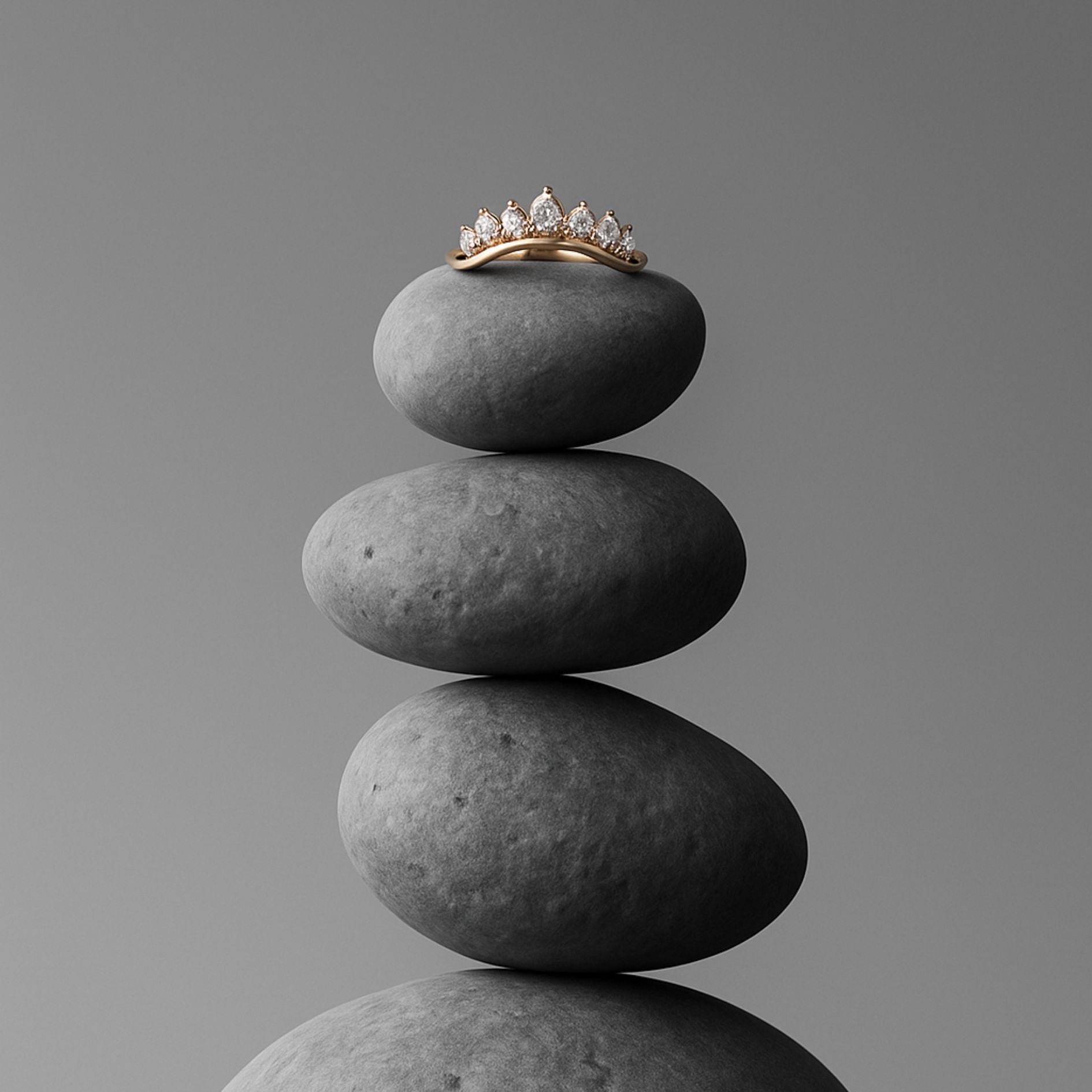 Gold Halo Diamond Ring - The Nora Ring - Dainty London