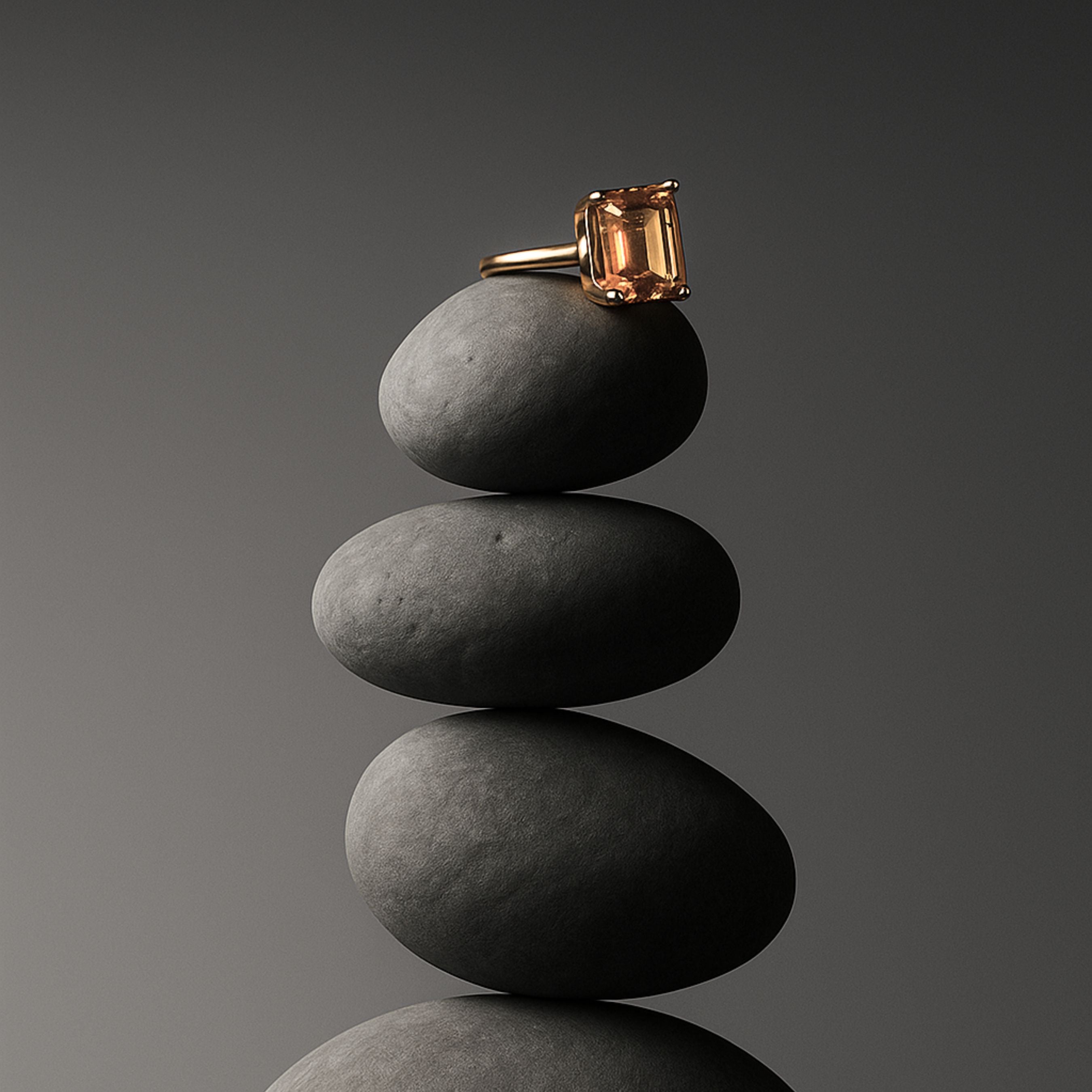 The Gold Isla Ring - Sunshine Citrine - Vintage Modern Gemstone Rings - Dainty London