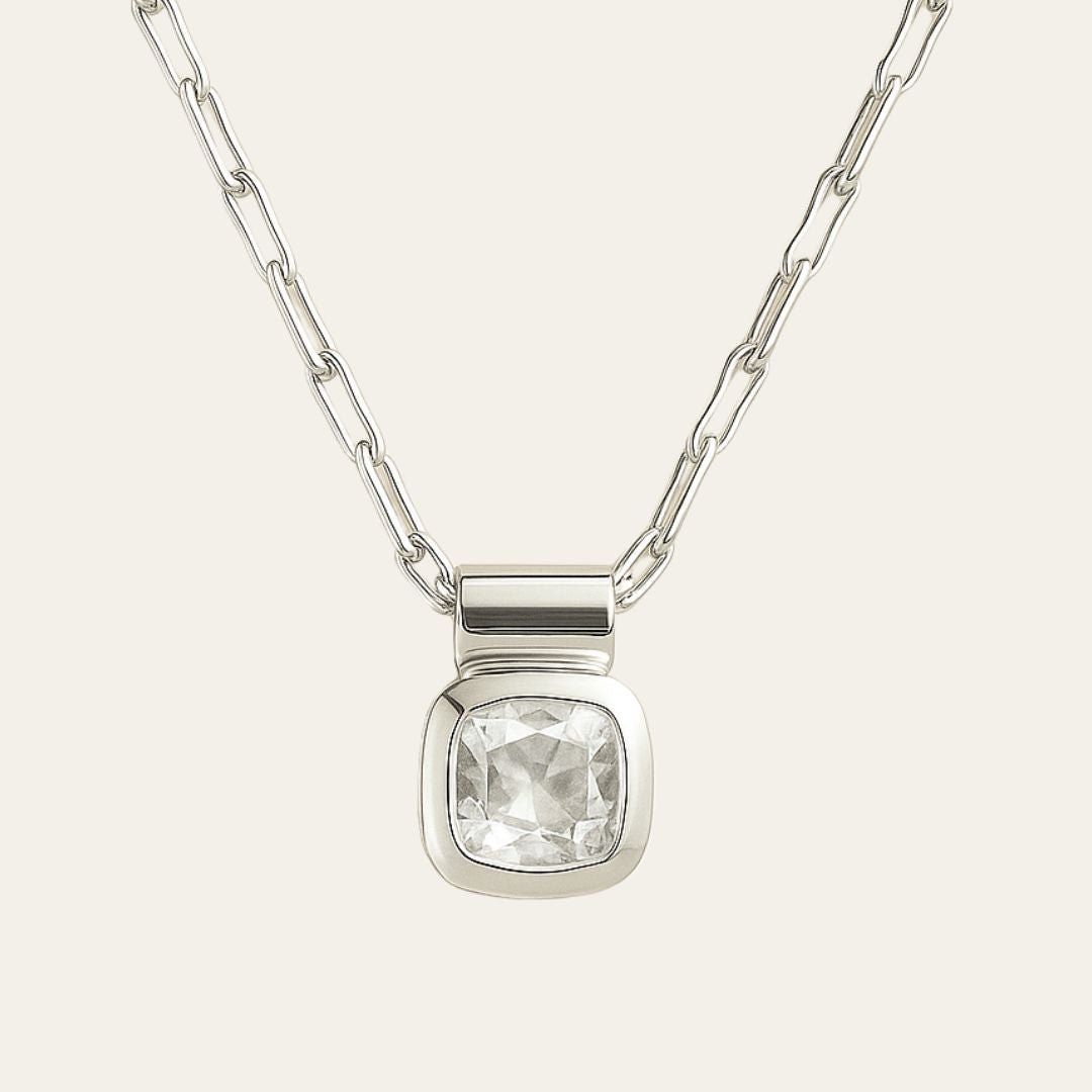 White Gold Diamond Necklace - Adamas - Dainty London white gold necklace, lab-grown diamond, GIA certified ring, modern jewellery gift, luxury statement necklace, ethical gold jewellry, chunky gold chain, boho layered necklace, anniversary gift, contemporary gemstone, sustainable luxury gift, evening wear jewelry, versatile layered necklace