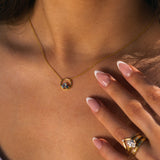 Dainty Gold Topaz Cluster Necklace - Leila - Dainty London