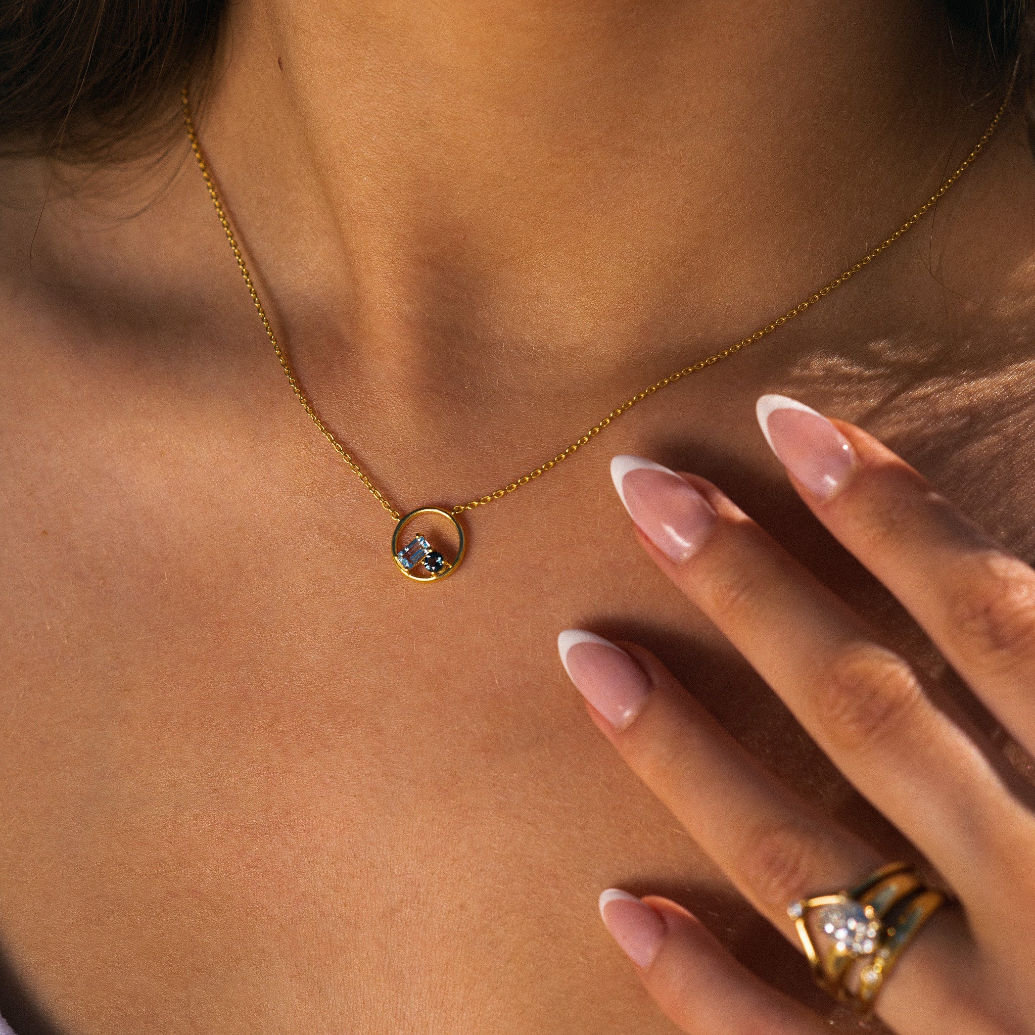 Dainty Gold Topaz Cluster Necklace - Leila - Dainty London