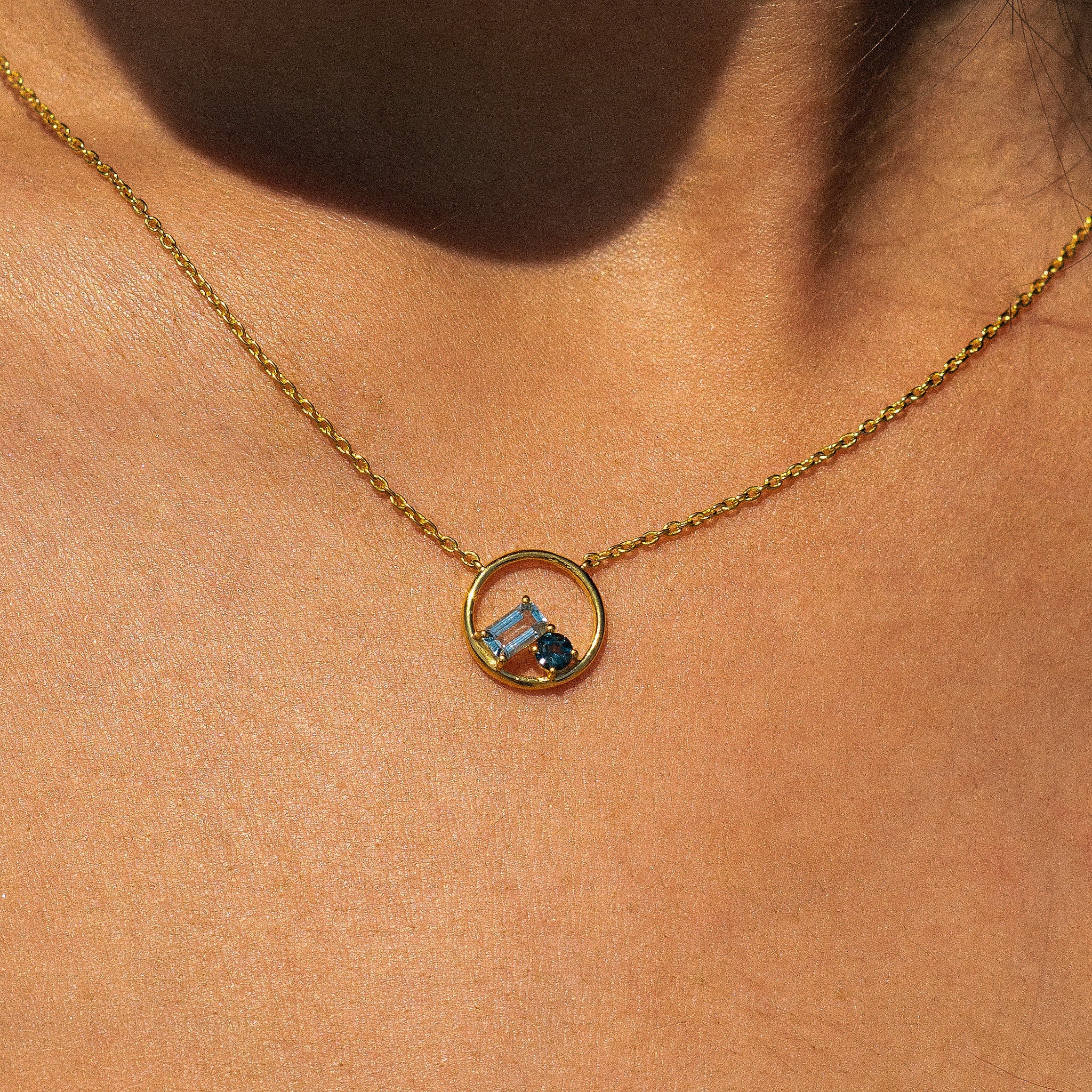 Dainty Gold Topaz Cluster Necklace - Leila - Dainty London