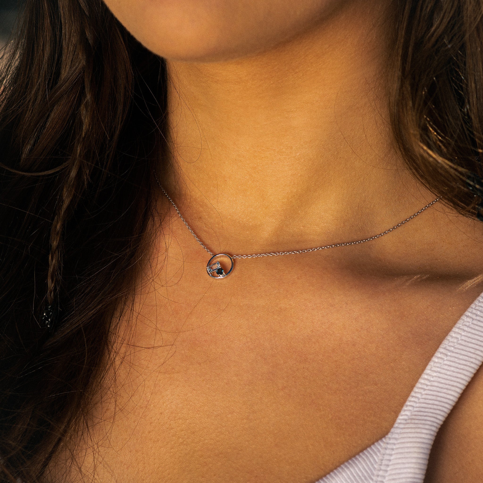 Dainty Silver Topaz Cluster Necklace - Leila - Dainty London