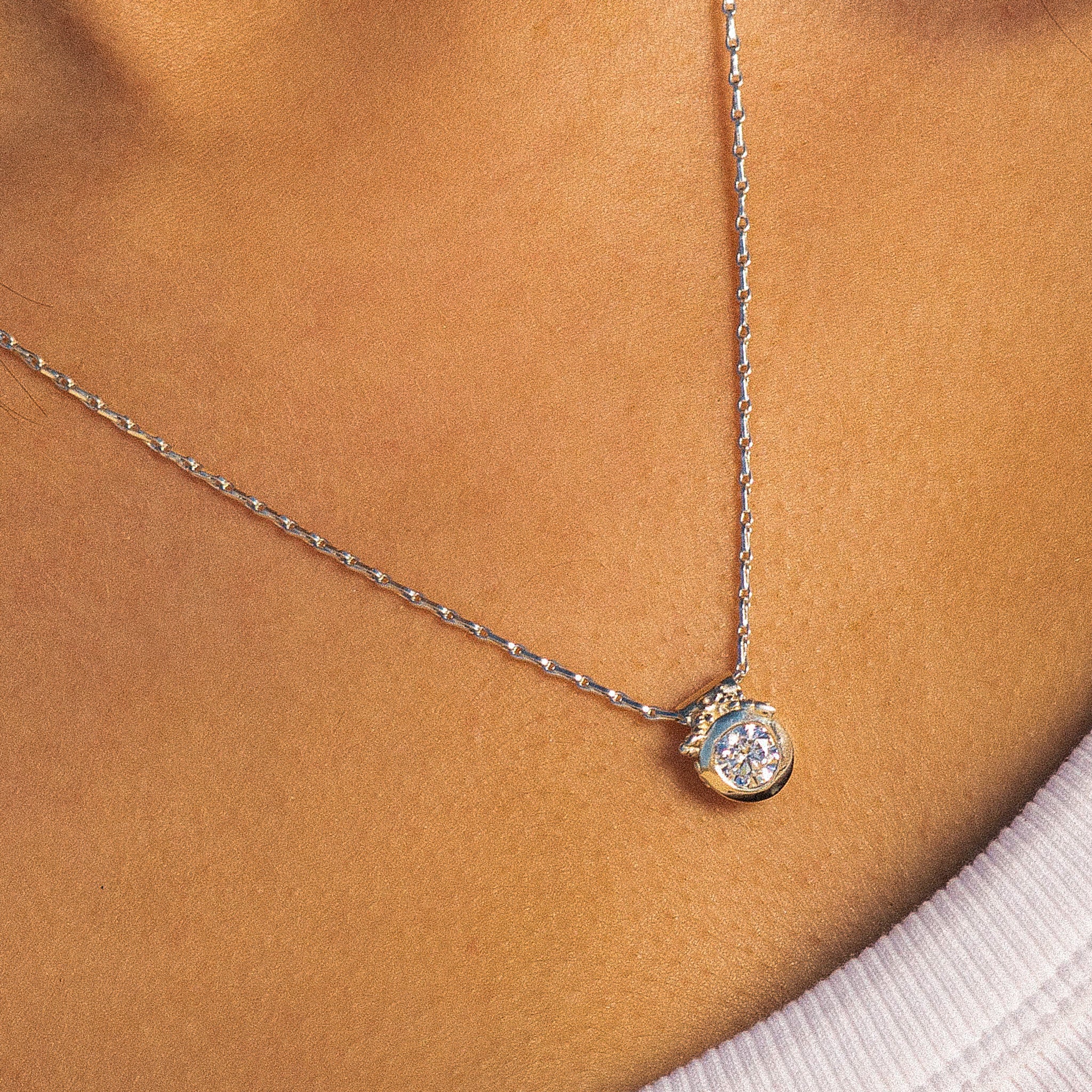 The White Gold Stella Necklace - Modern diamond necklace - British diamond jewelry - Dainty London lab-grown diamond necklace, white gold jewellery, delicate diamond pendant, luxury women’s necklace, eco-friendly jewellry, sustainable diamond gift, everyday jewelry for women, bridal jewellery piece, elegant gift for her, modern jewelry gift, handcrafted gold necklace, minimalist luxury jewelry, special occasion gift