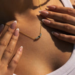 Elegant Topaz Cluster Gold Necklace - Zaria - Dainty London