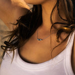 Silver Zaria Necklace - Dainty London topaz cluster necklace, silver dawn jewellery, handcrafted topaz necklace, bridesmaids jewellry gift, eco-friendly silver necklace, unique bridal jewelry, gift for her, boho elegant necklace, sustainable artisan jewelry, meaningful wedding gift, delicate morning jewelry, sterling silver necklace, special occasion gift