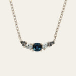 Elegant Topaz Cluster Silver Necklace - Zaria - Dainty London