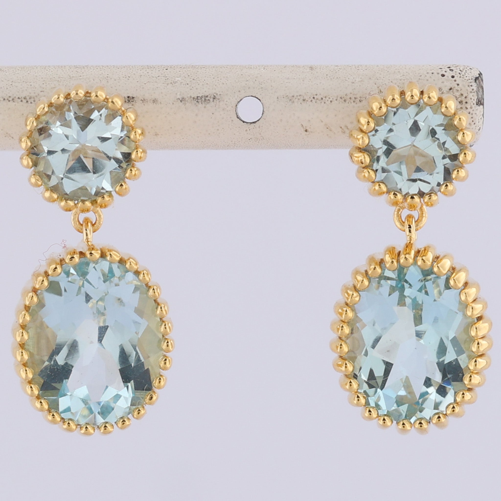 Gold Aurelia Earrings - Statement Topaz Drop Earrings - Bridal - Wedding - Dainty London