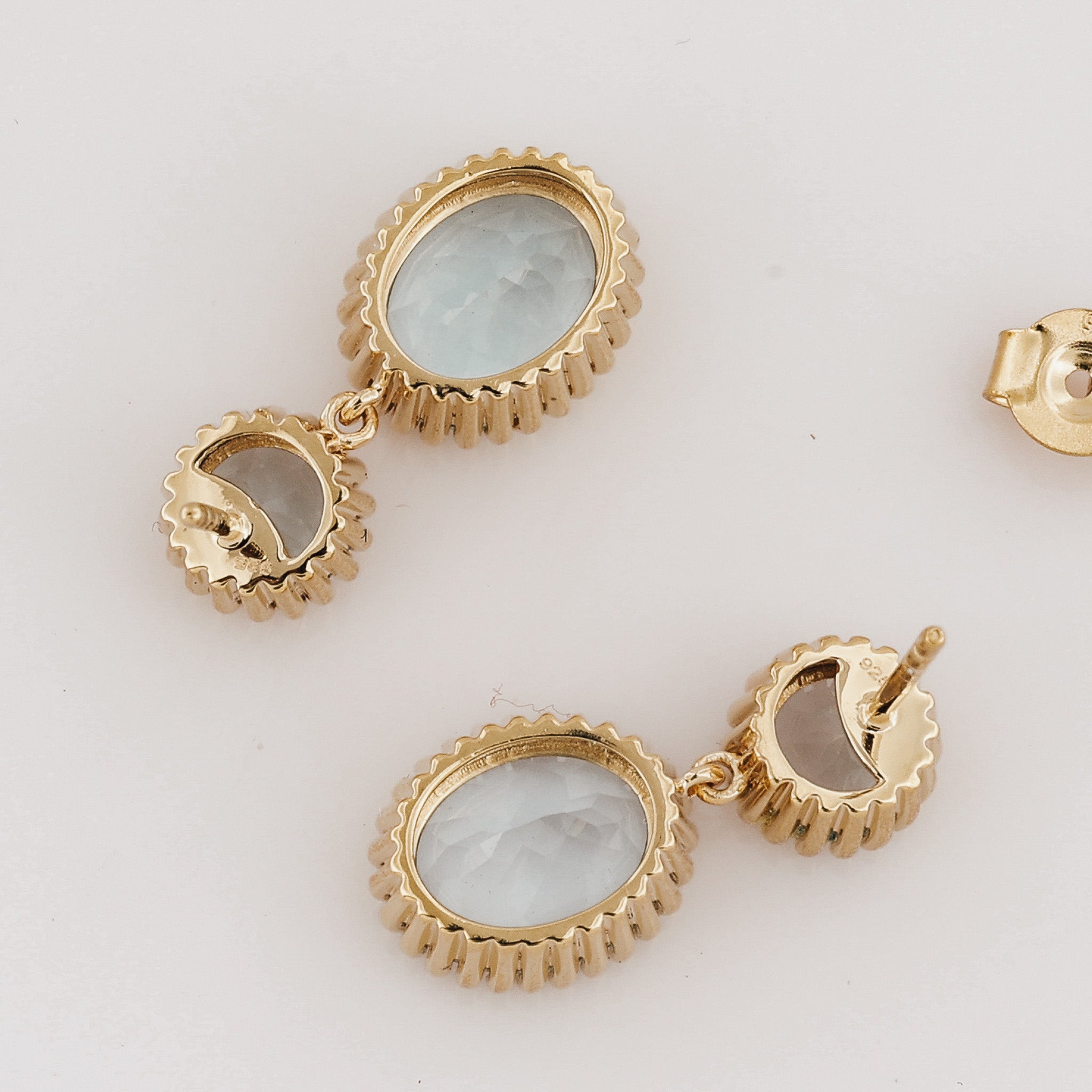 Gold Aurelia Earrings - Statement Topaz Drop Earrings - Bridal - Wedding - Dainty London