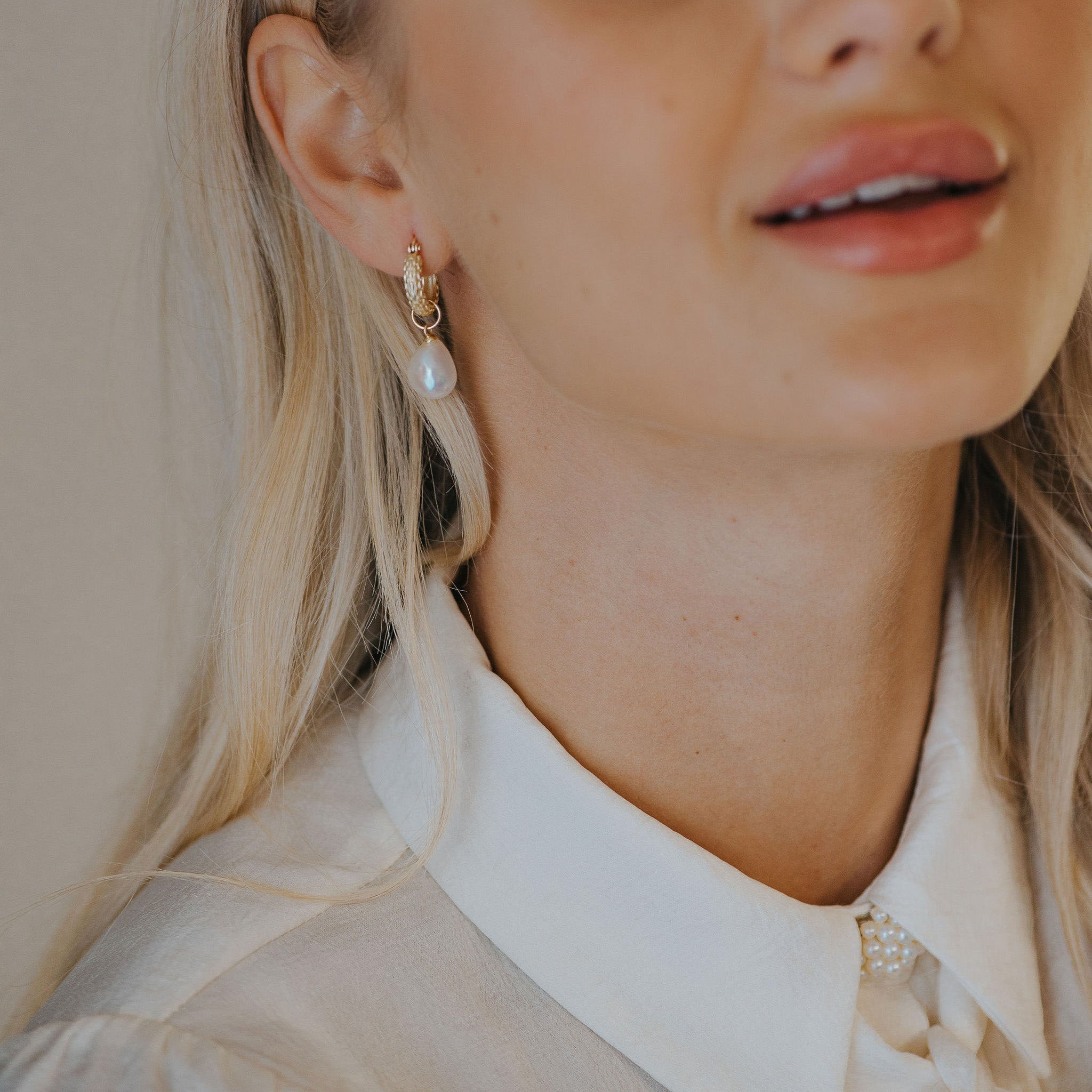 Gold Pearl Drop Earrings - Dainty London