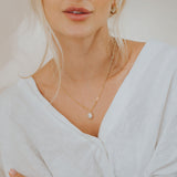 Gold Pearl Necklace - Dainty London gold pearl necklace, ivory pearl jewellery, vermeil chain necklace, layered jewellery, wedding necklace, bridesmaid gift, gift for her, ocean theme jewellry, versatile necklace, 20 inch necklace, pearl drop chain, handcrafted jewelry, stylish anniversary gift