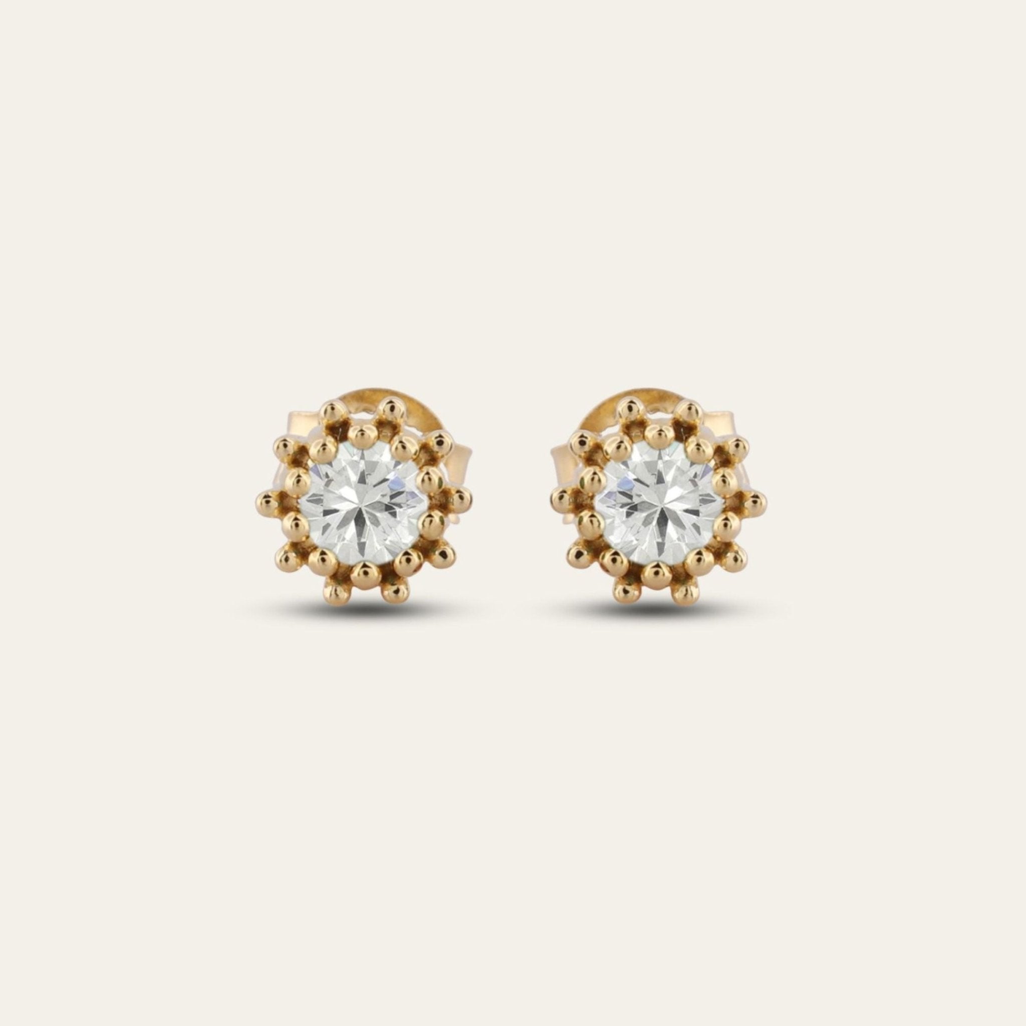 Gold Seren Studs - Dainty London