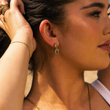 coastal jewellery, ocean-inspired earrings, sky blue topaz, statement hoops, mythology jewelry, women’s gift jewellry, gold vermeil earrings, boho style earrings, something blue bridal wedding day, beach jewelry, unique gift for her, celestial jewelry, summer accessories
