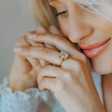 Gold Vermeil Merrow Ring - White Topaz Luxury Rings - Cheap Engagement Rings uk under £500 - Dainty London