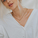 Maxi Gold Merrow Necklace - Topaz Gemstone - British Handcrafted Layering Jewelry - Dainty London