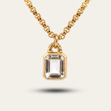 Maxi Gold Merrow Necklace - Topaz Gemstone - British Handcrafted Layering Jewelry - Dainty London