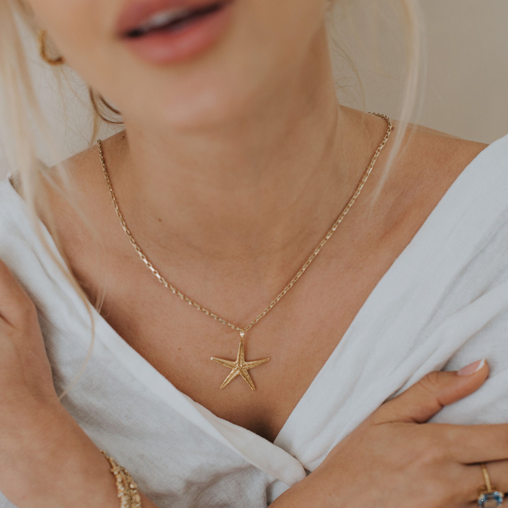 Maxi Gold Starfish Necklace - Dainty London