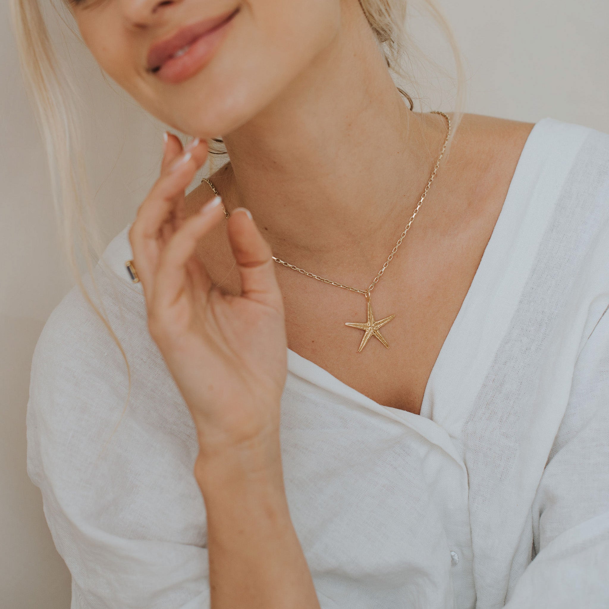 Maxi Gold Starfish Necklace - Dainty London
