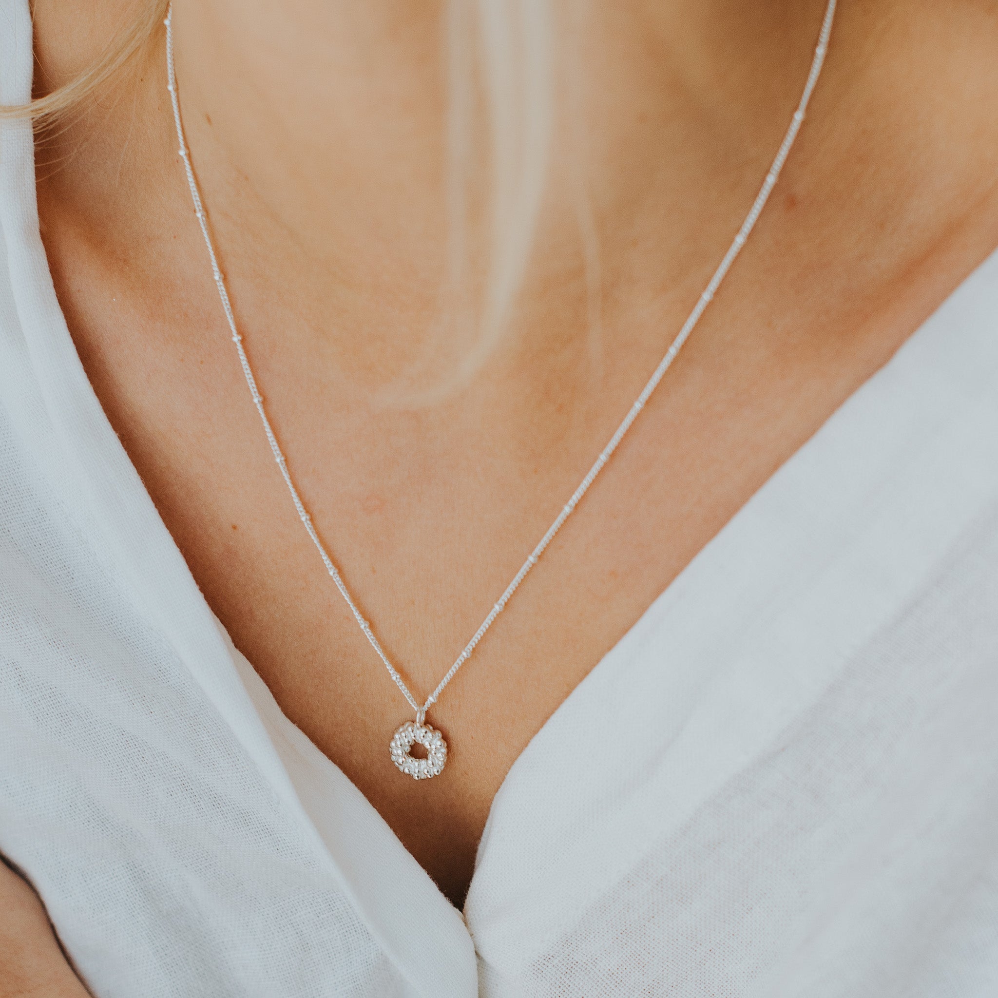 mini silver necklace, coastal jewellery, ocean inspired jewellery, barnacle pendant, sterling silver necklace, handmade coastal jewelry, beach jewelry gift, dainty seaside necklace, gift for her, ocean theme jewelry, summer accessory, minimalist coastal pendant, unique seaside gift