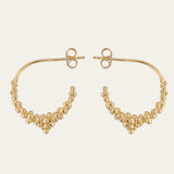 Gold Nyx Hoops - barnacle texture earrings, nature inspired jewellery, mythology fan gifts, lightweight hoop earrings, silver gold earrings, ocean themed jewellry, stylish everyday earrings, handmade earrings women, unique gift for her, seasonal jewelry gift, nature lover gift, trendy gold hoops