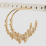 Gold Nyx Hoops - barnacle texture earrings, nature inspired jewellery, mythology fan gifts, lightweight hoop earrings, silver gold earrings, ocean themed jewellry, stylish everyday earrings, handmade earrings women, unique gift for her, seasonal jewelry gift, nature lover gift, trendy gold hoops