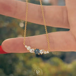 Elegant Topaz Cluster Gold Necklace - Zaria - Dainty London