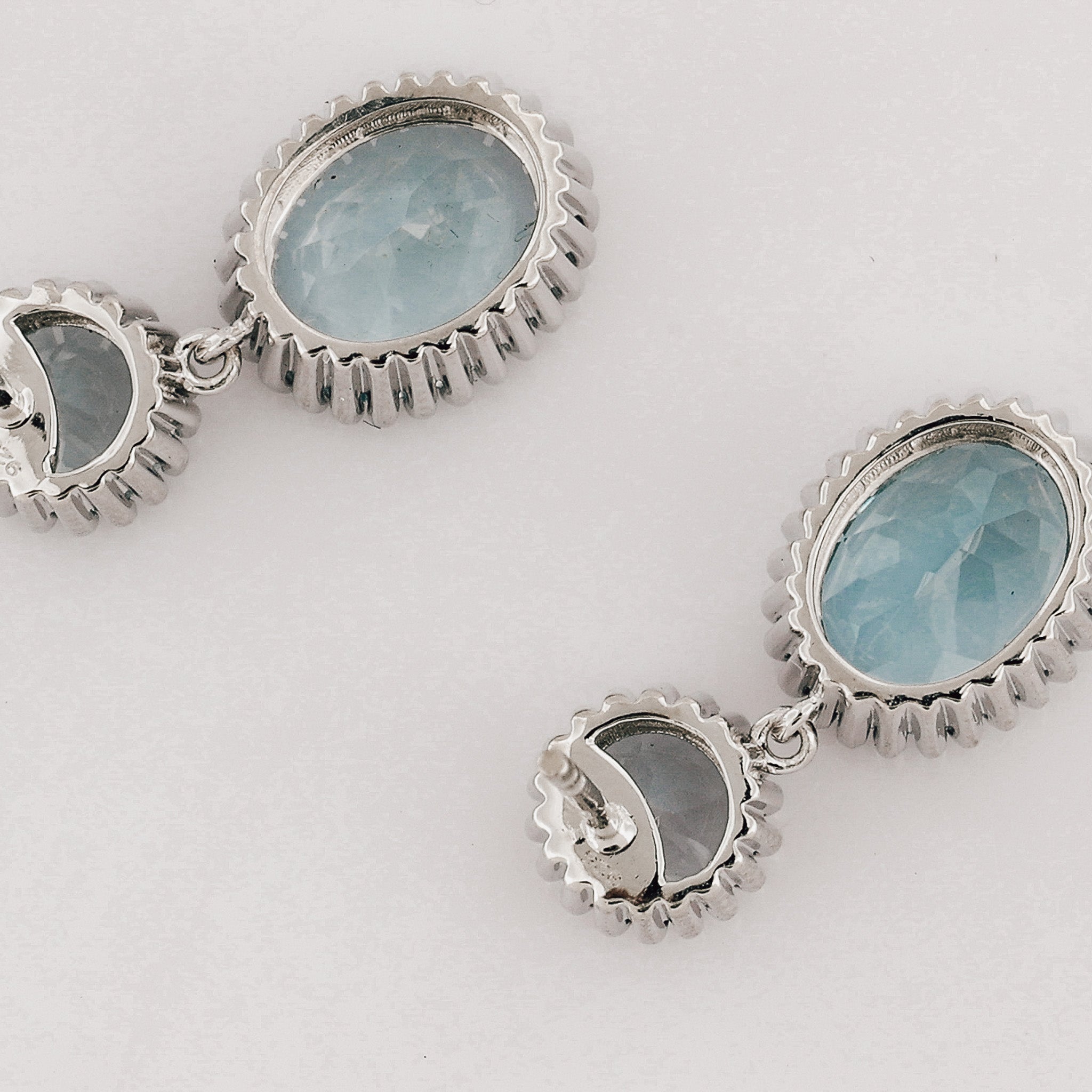 Silver Aurelia Earrings - Vintage Statement Topaz Drop Earrings - Bridal - Wedding - Dainty London