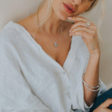 Silver Aurelia Necklace - Blue Topaz Gemstone - Dainty London