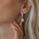 Silver Pearl Drop Earrings - Dainty London