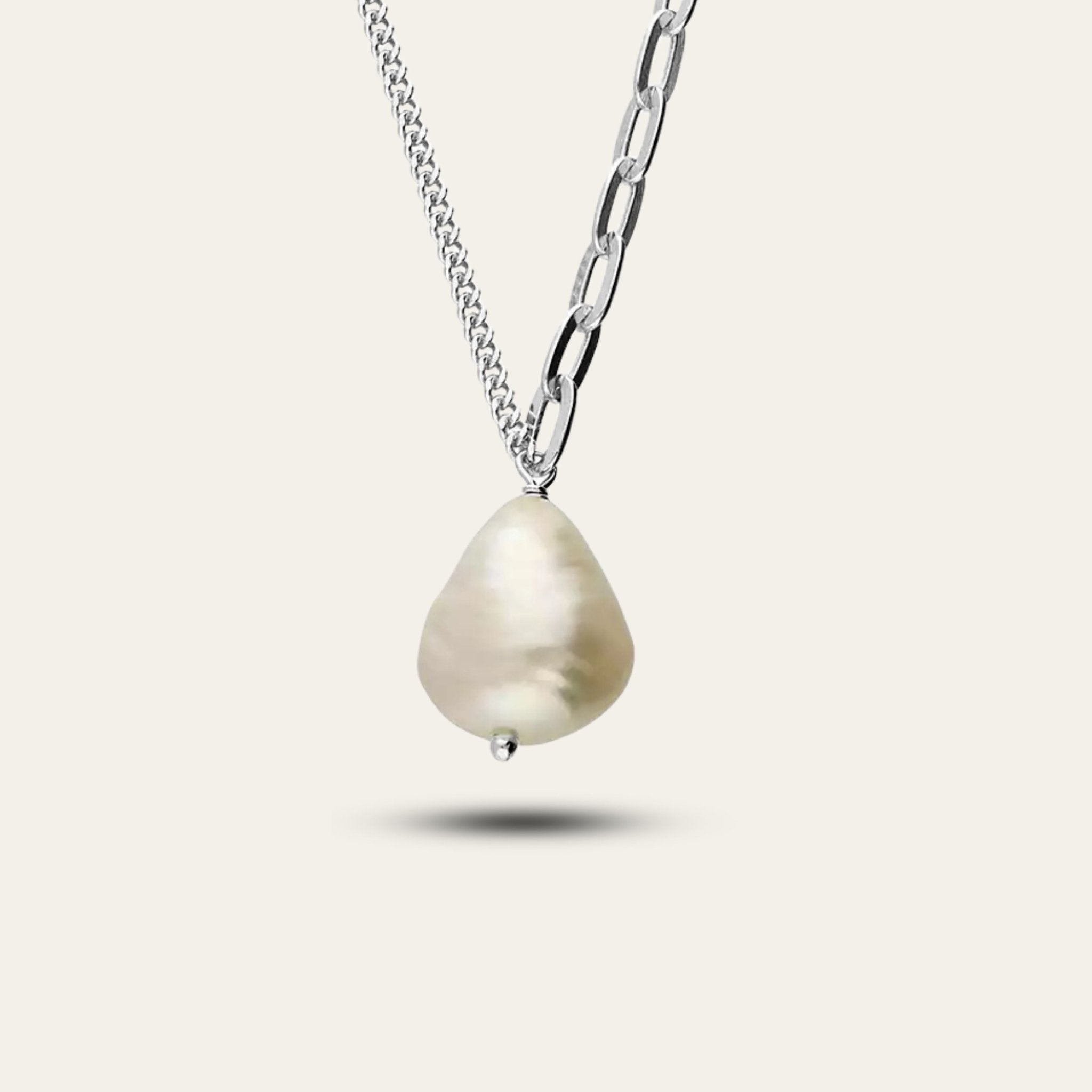 Silver Pearl Necklace - Dainty London Silver Pearl Necklace - Dainty London silver pearl necklace, freshwater pearl jewellery, sterling silver jewellry, layered pearl necklace, bridesmaid gift, wedding jewelry, gift for her, elegant jewelry gift, versatile pearl necklace, anniversary gift, modern bridal chain, pearl gift for women
