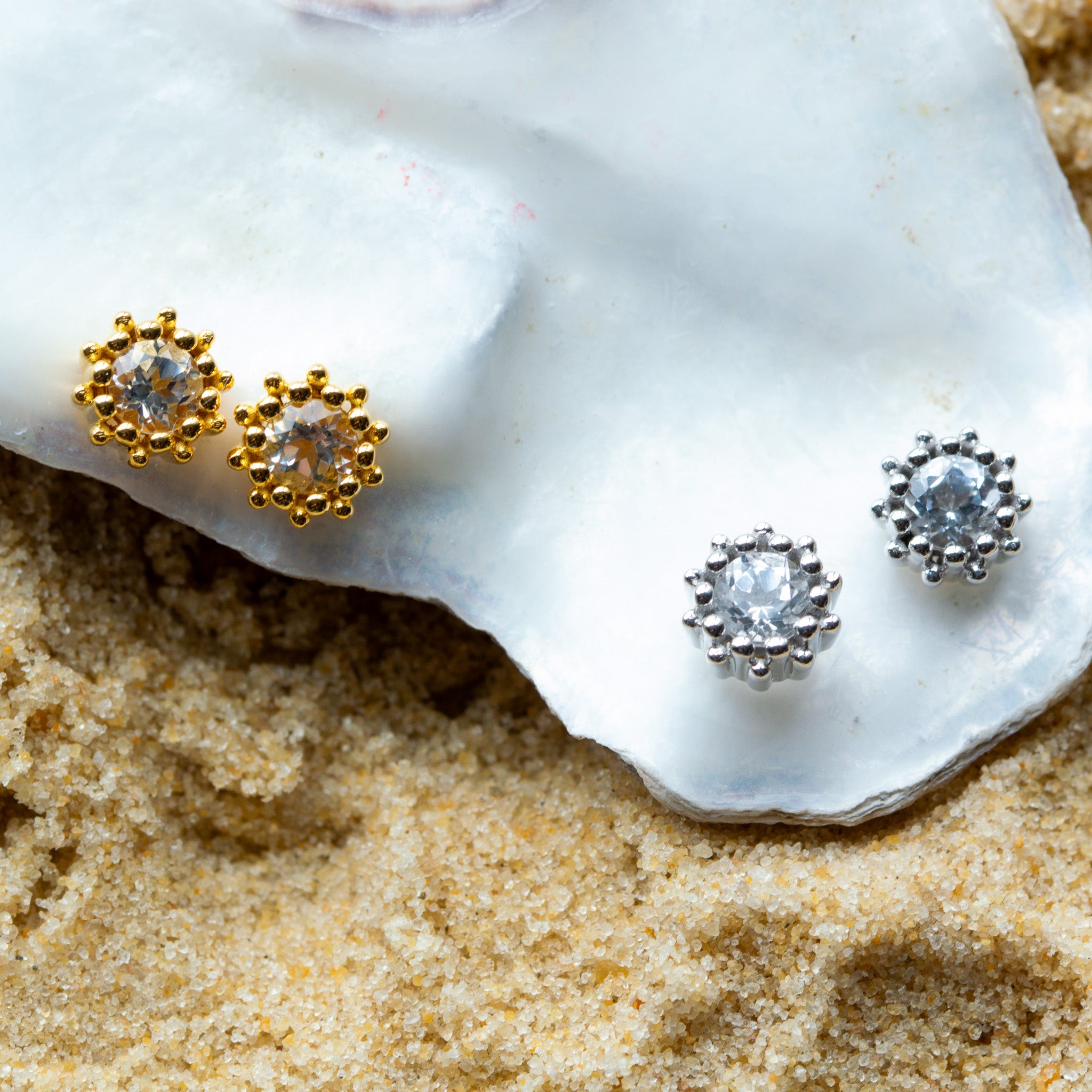 Silver Seren Studs - Dainty London
