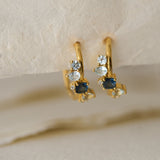 ethically sourced jewellery, topaz gemstone earrings, gold vermeil earrings, sterling silver jewellry, handmade gemstone earrings, gift for her, layered gradient earrings, elegant boho jewelry, sustainable jewellery gift, dawn to night earrings, unique gift for women, statement gemstone hoops, ethical luxury jewelry