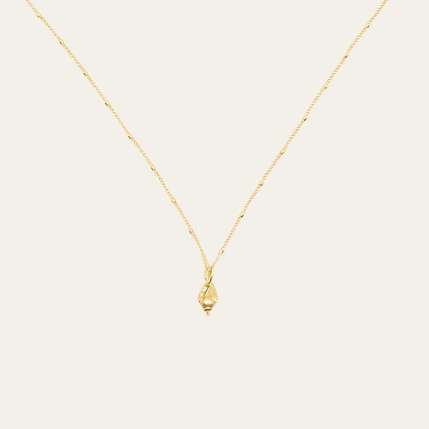 Solid Gold Mini Periwinkle Seashell Necklace - Dainty London