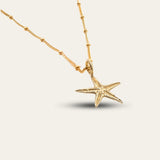 Solid Gold Starfish Necklace - Modern heirloom necklace - Dainty London