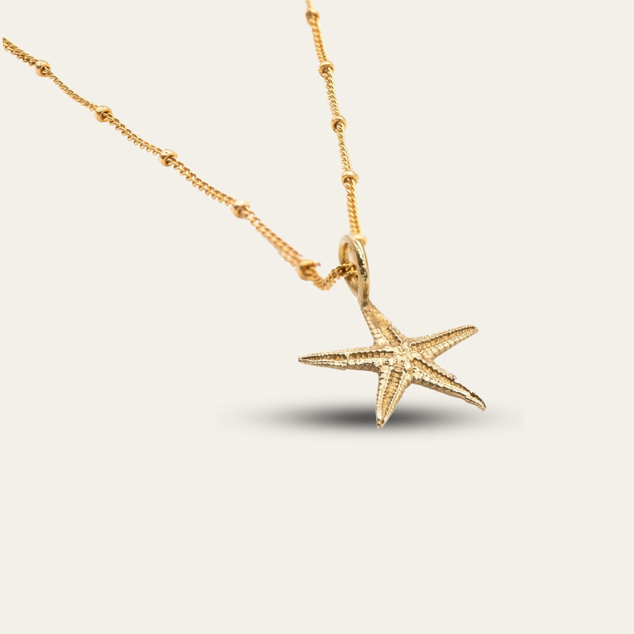 Solid Gold Starfish Necklace - Modern heirloom necklace - Dainty London