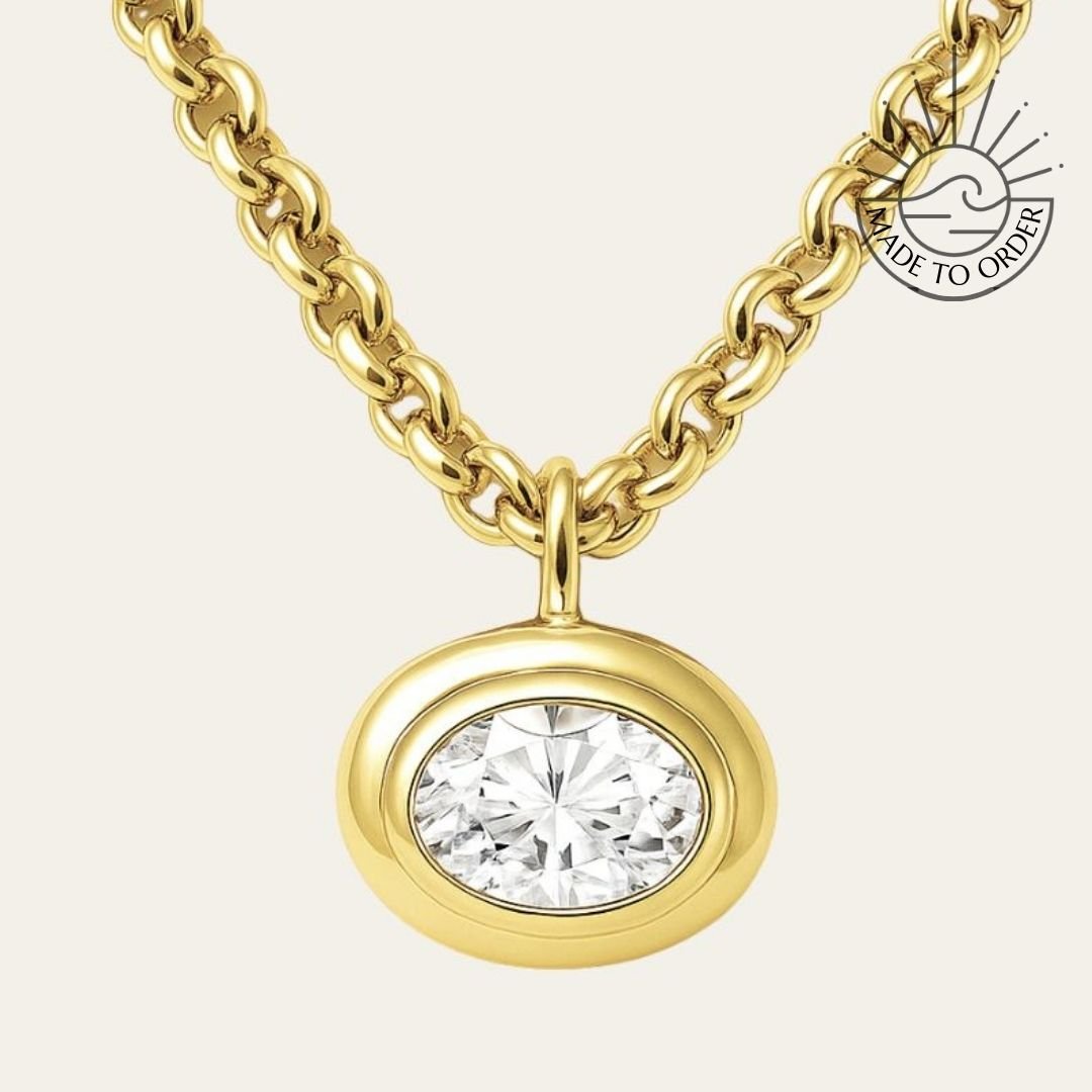 Statement Gold Diamond Necklace - Thalassa - Dainty London