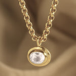 Statement Solid Gold Diamond Necklace - Thalassa - Dainty London