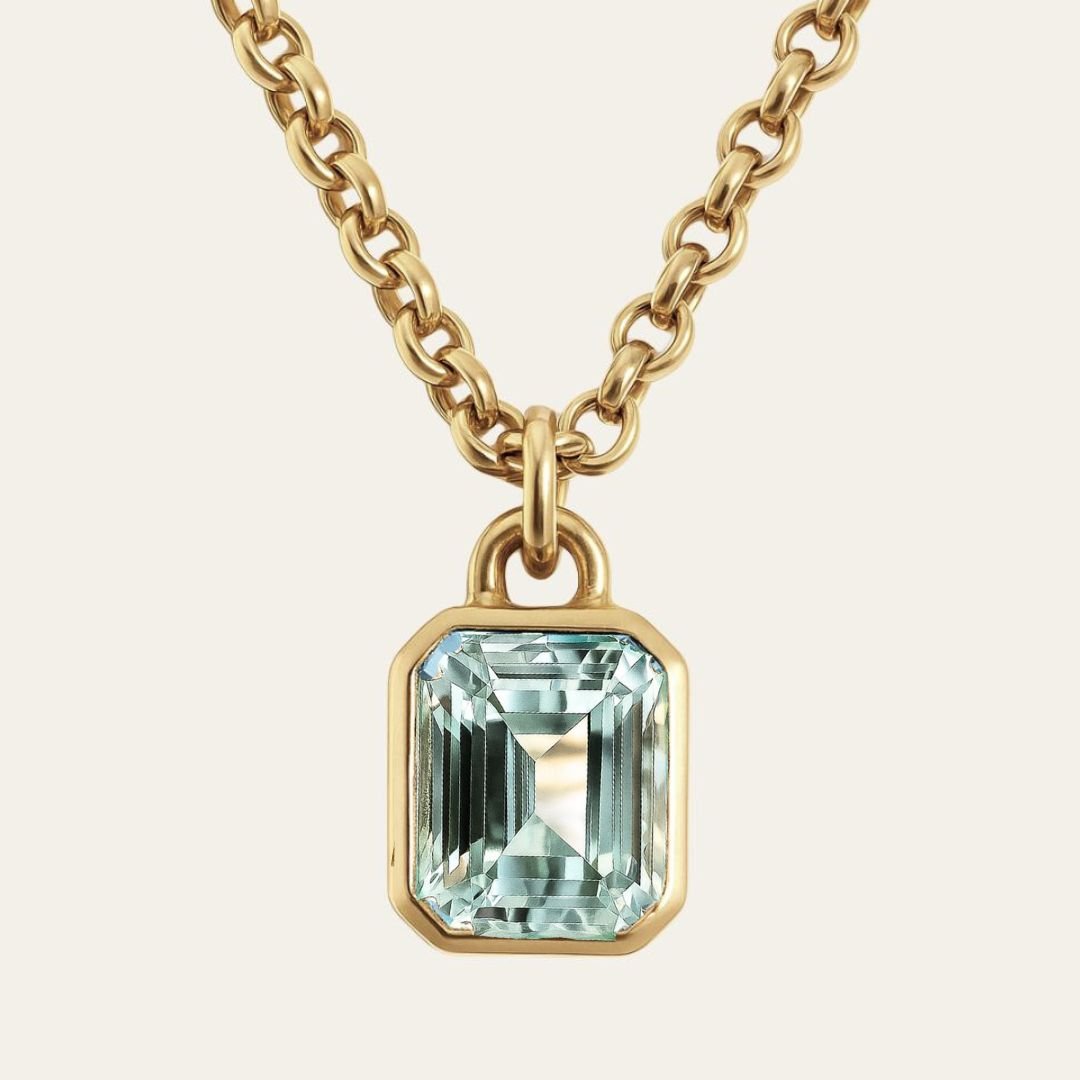 Statement Solid Gold Maxi Beryl Necklace - Seraphina - Dainty London