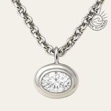 Statement real White Gold Diamond Necklace - Thalassa - Dainty London statement solid gold necklace, diamond pendant, sea goddess jewellery, Greek mythology necklace, sustainable luxury jewelry, ethical diamond necklace, chunky gold chain, modern heirloom jewellery, layered necklace, gift for her, ethical gift idea, eco-friendly jewellry, statement jewelry gift