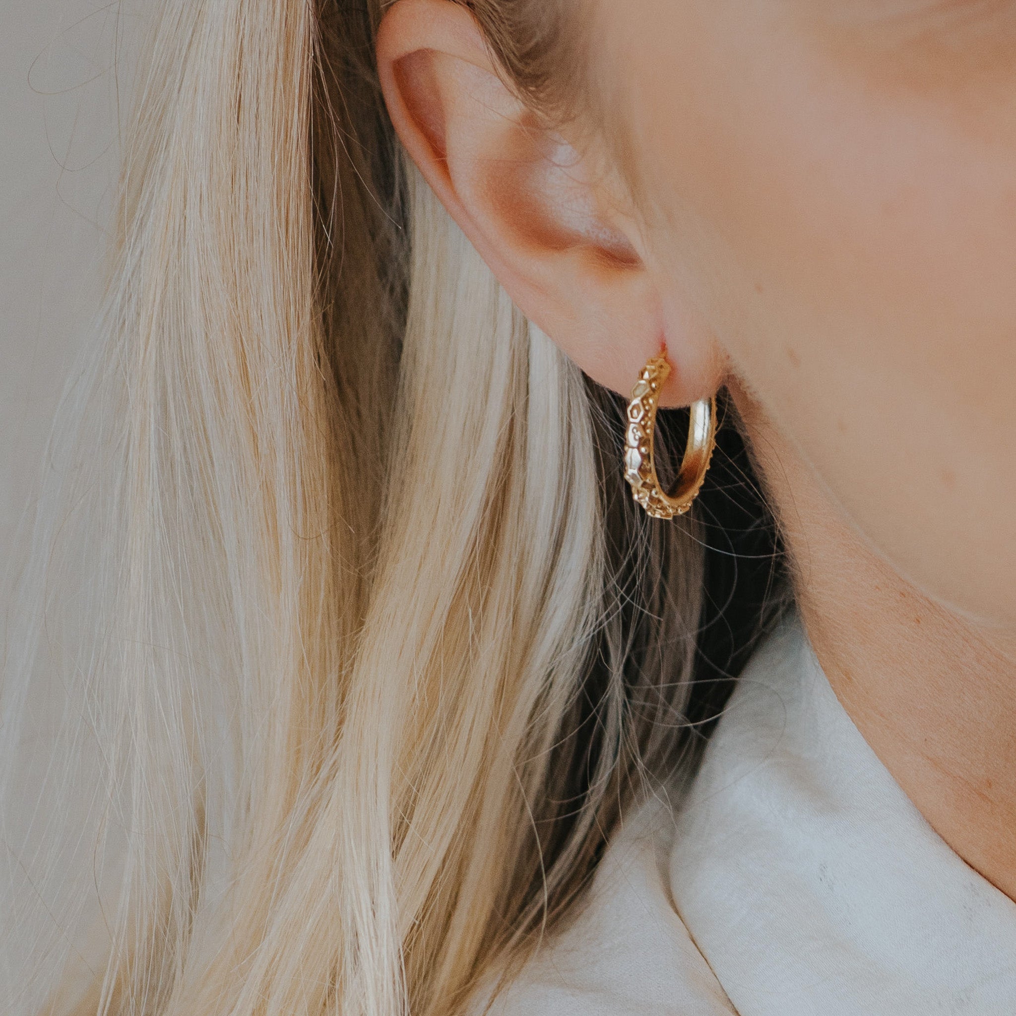 The Gold Hebe Hoops - Dainty London
