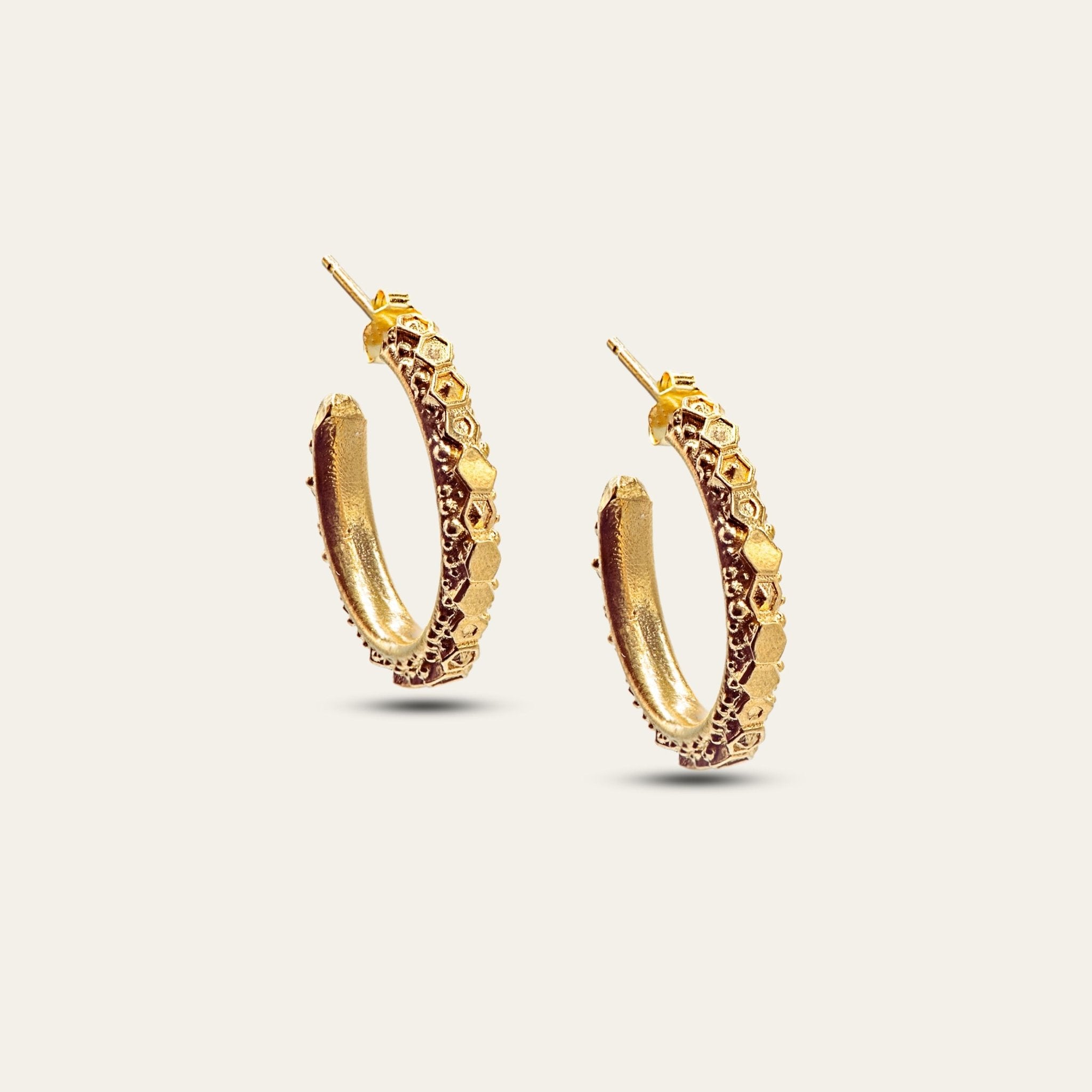 The Gold Hebe Hoops - Celestial Inspired Hoop Earrings - Dainty London