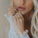 The Gold Isla Ring - Sunshine Citrine - Vintage Modern Gemstone Rings - Dainty London