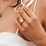 The Gold Nadira Ring - Affordable Statement 18ct Gold Lab Diamond Rings - Dainty London
