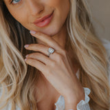 The Silver Merrow Ring - White Topaz Gemstone - Stone Rings for ladies - Dainty London