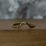 The Yellow Gold Calista Ring with Diamond- Anniversary Rings for her - Dainty London