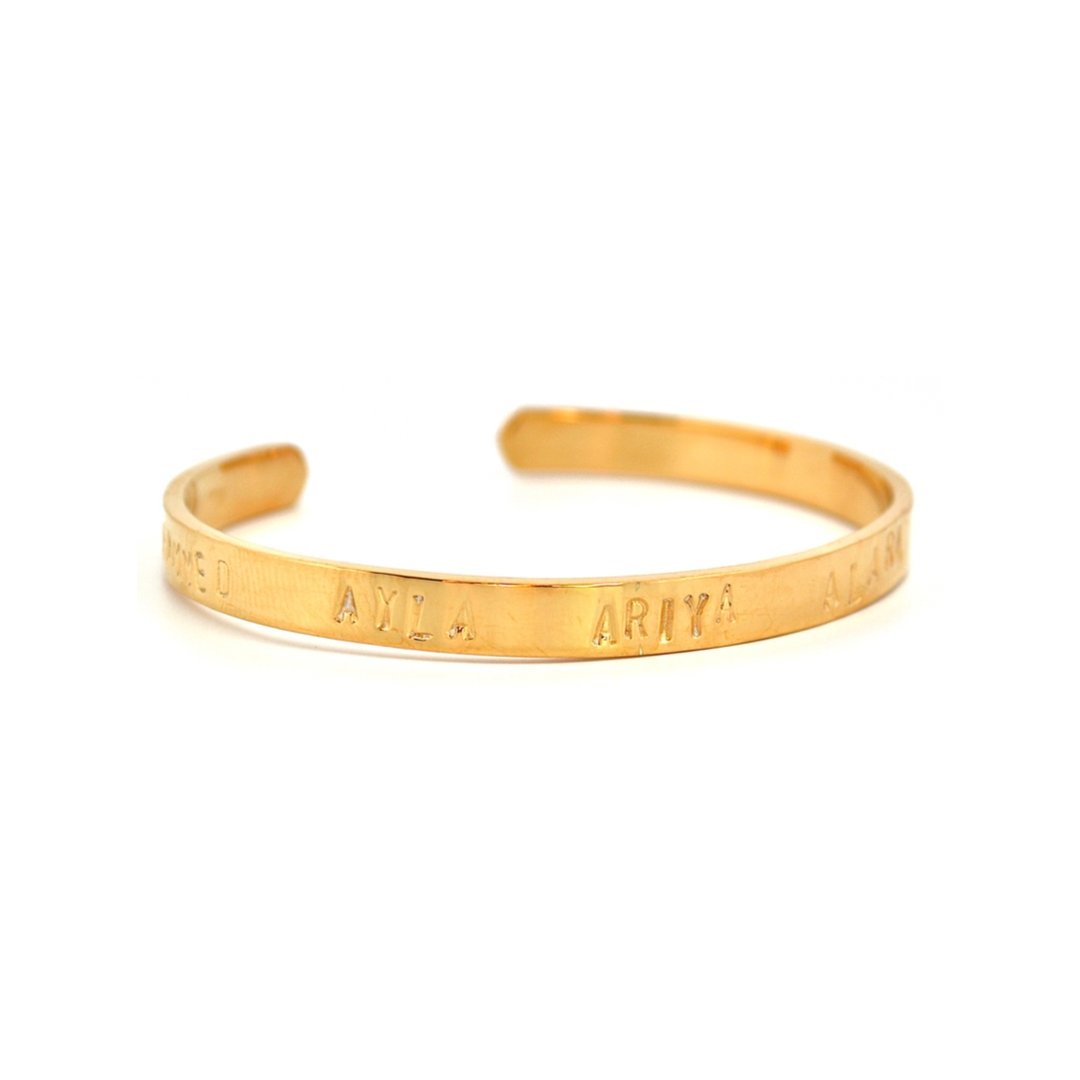 Personalised on sale gold bangle